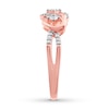 Thumbnail Image 3 of Diamond Heart Ring 1/4 ct tw Round-cut 10K Rose Gold
