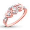 Thumbnail Image 4 of Diamond Heart Ring 1/4 ct tw Round-cut 10K Rose Gold