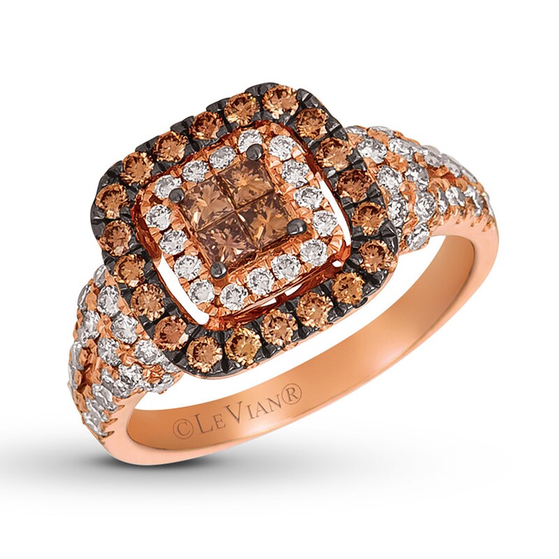 Le Vian Chocolate & Nude Diamond Ring 1-1/5 ct tw 14K Gold