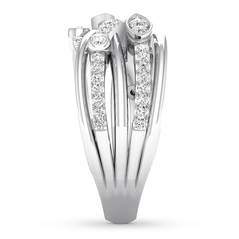 Diamond Ring 1/2 ct tw Round-cut 10K White Gold