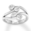 Thumbnail Image 0 of Bezel-set Diamond Ring 1/2 ct tw Oval/Pear 10K White Gold