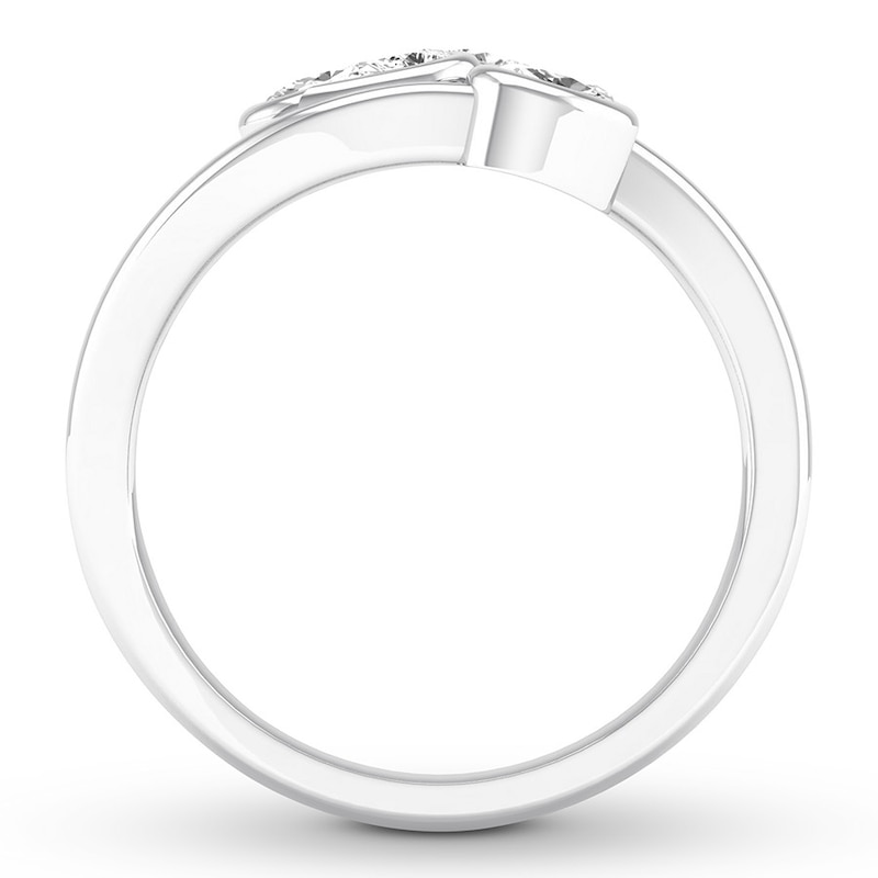 Bezel-set Diamond Ring 1/2 ct tw Oval/Pear 10K White Gold