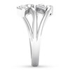 Thumbnail Image 2 of Bezel-set Diamond Ring 1/2 ct tw Oval/Pear 10K White Gold