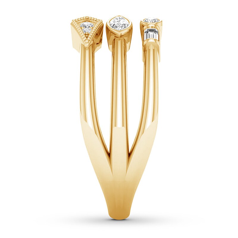 Diamond Deconstructed Ring 1/4 ct tw 10K Yellow Gold