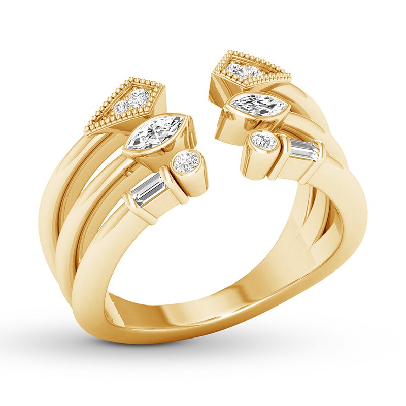 Diamond Deconstructed Ring 1/4 ct tw 10K Yellow Gold