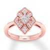 Thumbnail Image 0 of Diamond Ring 1/3 ct tw Princess & Round 10K Rose Gold