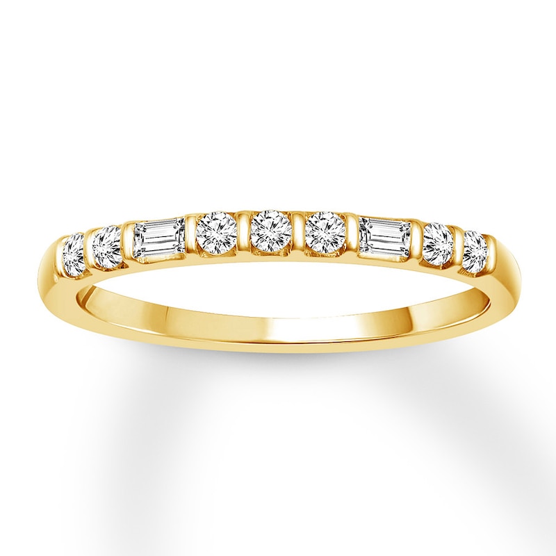 Main Image 1 of Now + Forever Diamond Anniversary Band 1/5 ct tw Round/Baguette 10K Gold