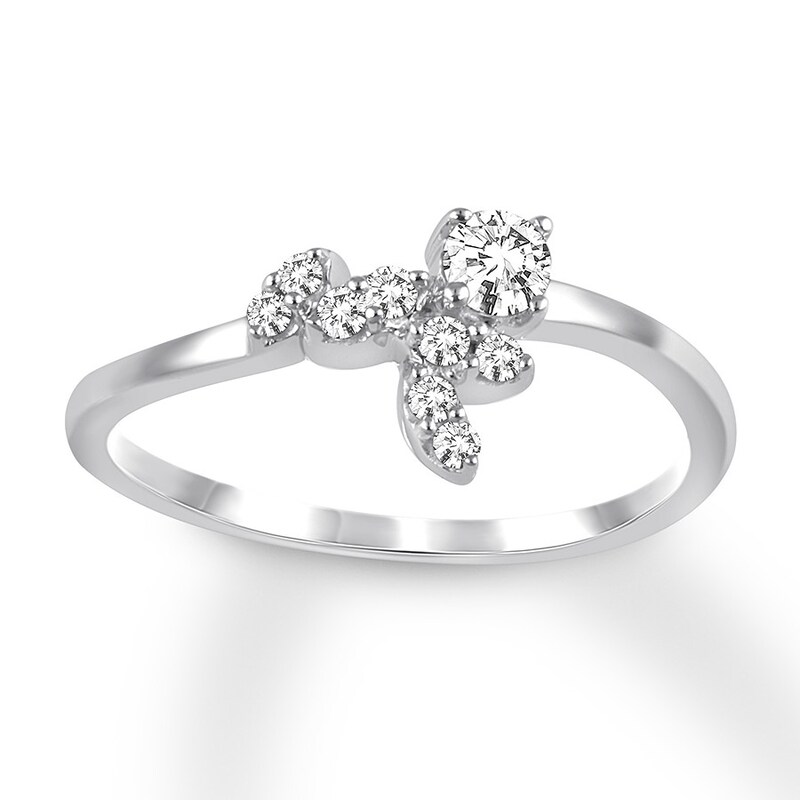 Diamond Ring 1/5 ct tw Round-cut 14K White Gold