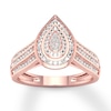 Thumbnail Image 0 of Diamond Teardrop Ring 1/15 ct tw Round-cut 10K Rose Gold