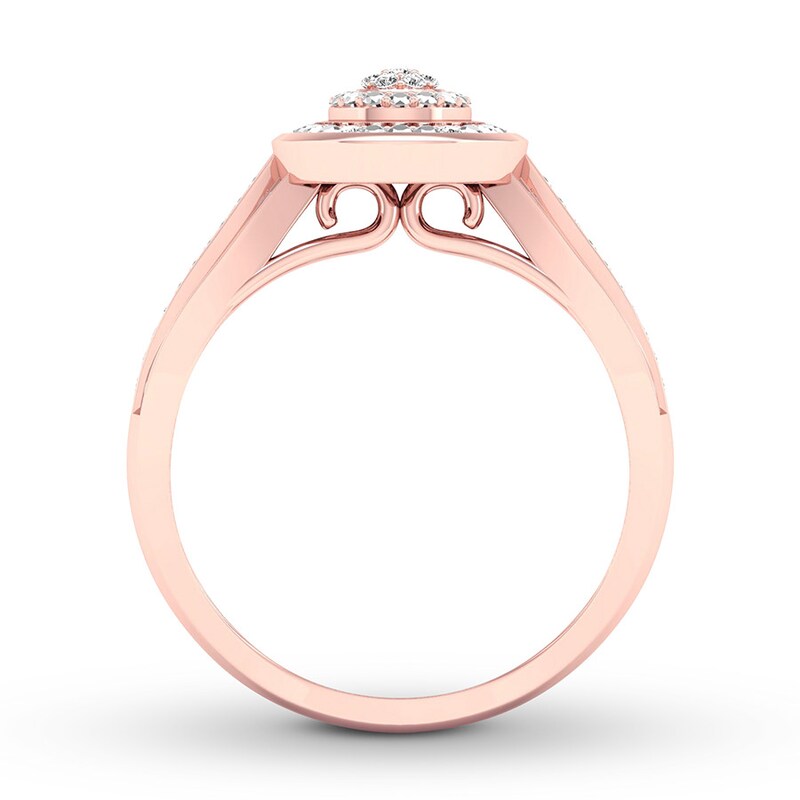 Diamond Teardrop Ring 1/15 ct tw Round-cut 10K Rose Gold