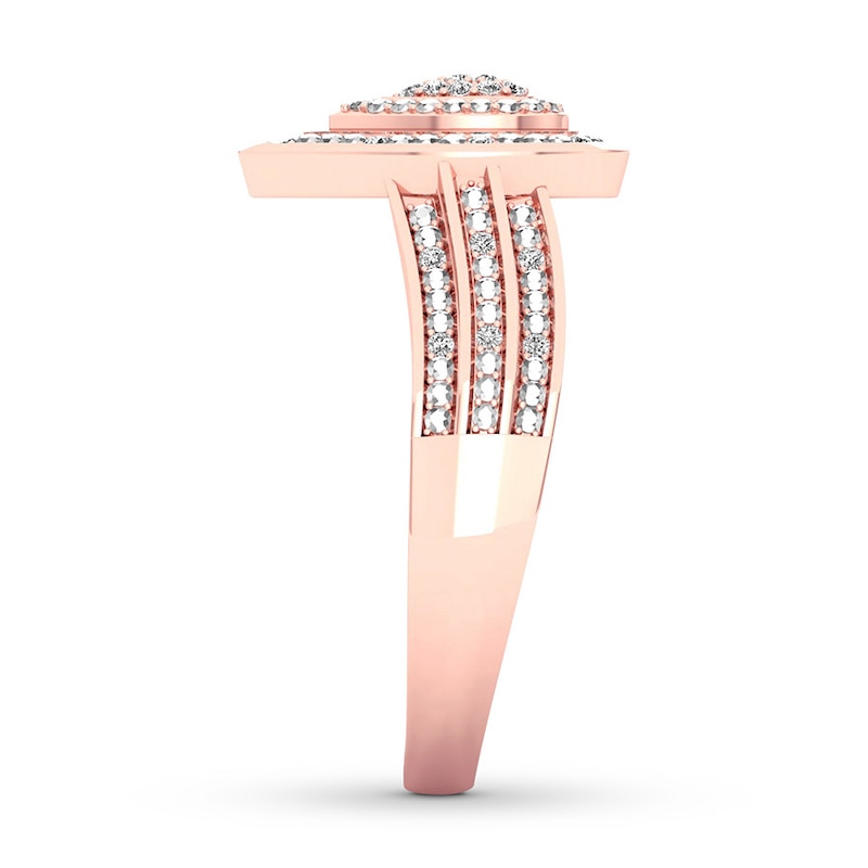 Diamond Teardrop Ring 1/15 ct tw Round-cut 10K Rose Gold
