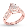 Thumbnail Image 3 of Diamond Teardrop Ring 1/15 ct tw Round-cut 10K Rose Gold