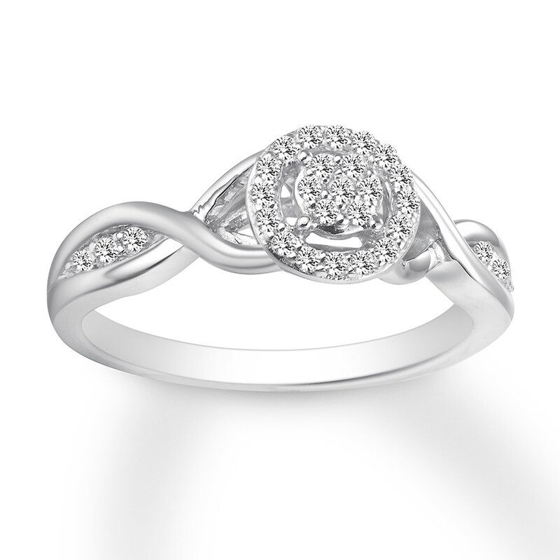 Diamond Fashion Ring 1/5 Carat tw 10K White Gold