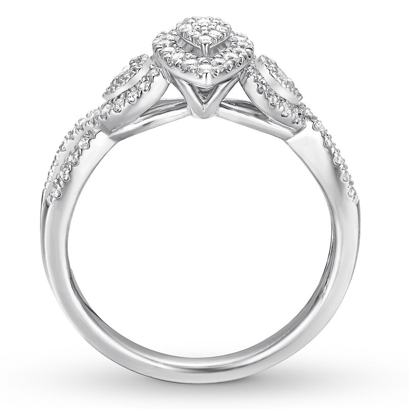 Main Image 2 of Diamond Fashion Ring 1/3 Carat tw 10K White Gold