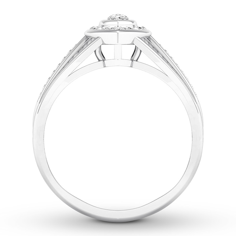 Diamond Ring 1/15 ct tw Round-cut 10K White Gold