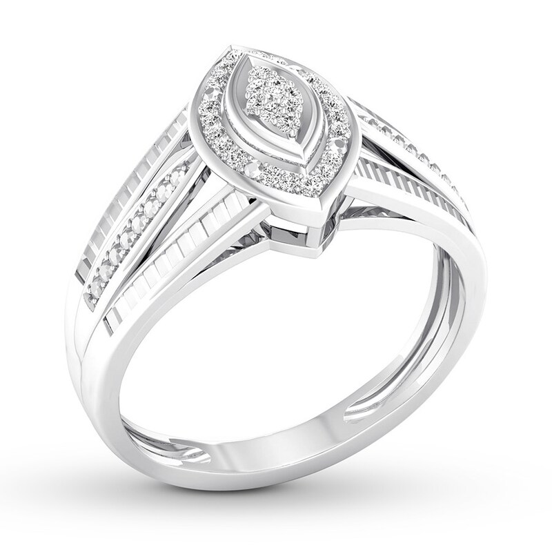 Diamond Ring 1/15 ct tw Round-cut 10K White Gold