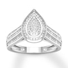 Thumbnail Image 1 of Diamond Teardrop Ring 1/15 ct tw Round-cut 10K White Gold