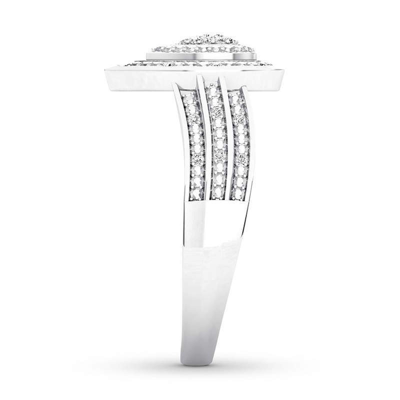 Main Image 3 of Diamond Teardrop Ring 1/15 ct tw Round-cut 10K White Gold