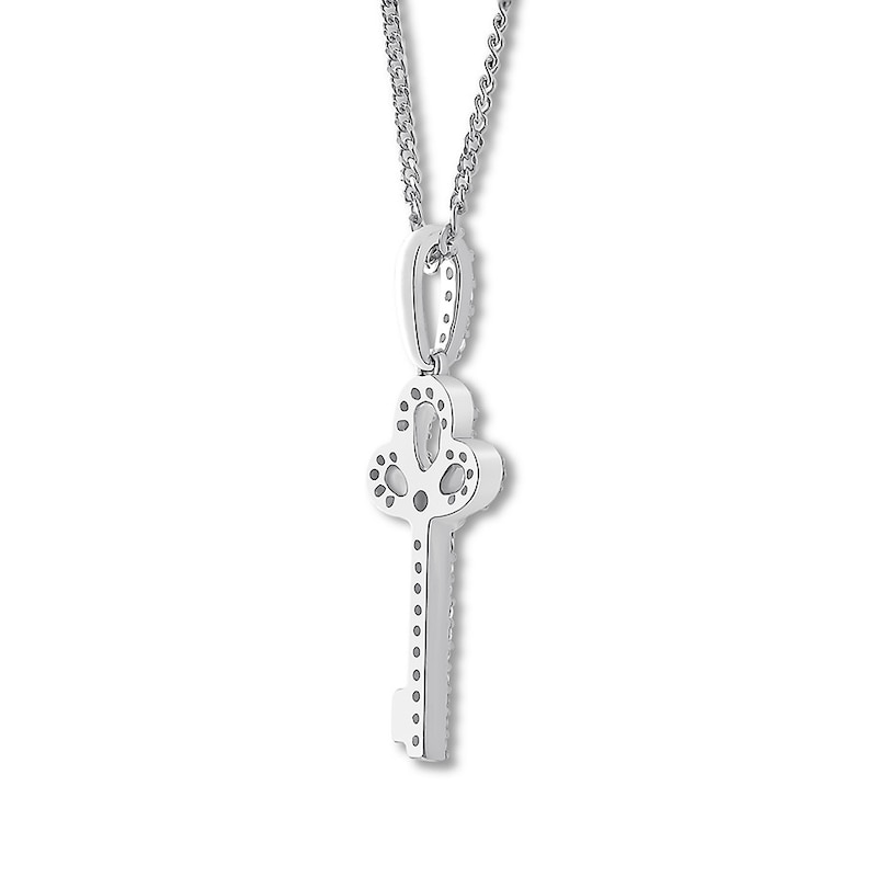 Emmy London Diamond Key Necklace 1/8 ct tw Sterling Silver 20"