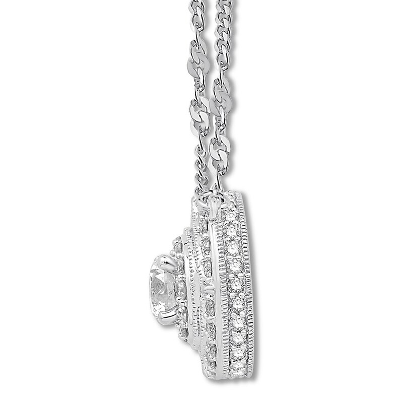 Emmy London Diamond Necklace 1 ct tw Round-cut 14K White Gold