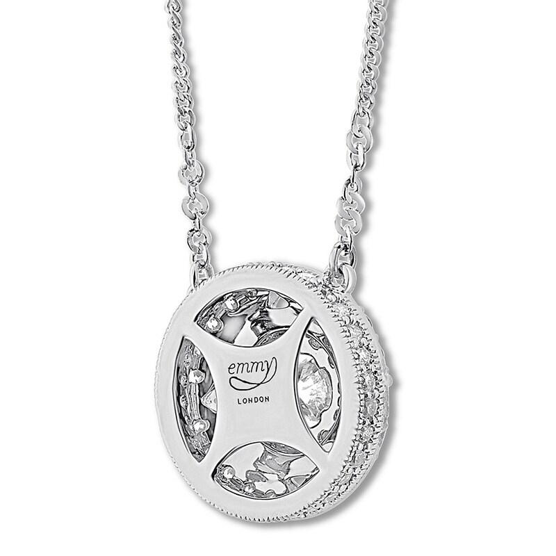 Emmy London Diamond Necklace 1 ct tw Round-cut 14K White Gold