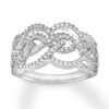 Thumbnail Image 0 of Woven Diamond Ring 1/3 ct tw Round-cut 10K White Gold