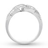 Thumbnail Image 1 of Woven Diamond Ring 1/3 ct tw Round-cut 10K White Gold