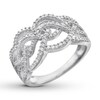Thumbnail Image 3 of Woven Diamond Ring 1/3 ct tw Round-cut 10K White Gold