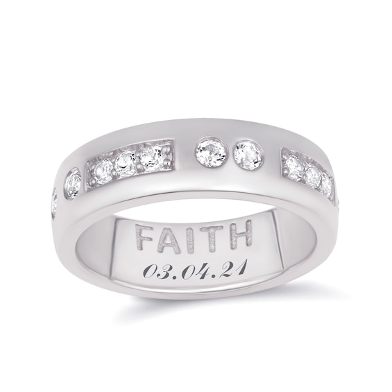 Morse Code FAITH Ring (1 Stone and Line)