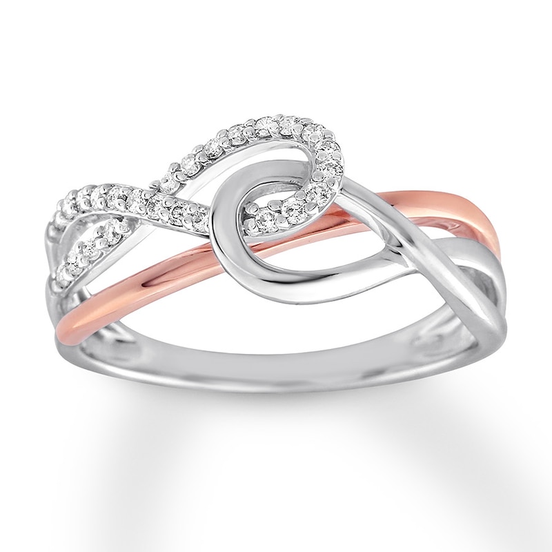 Main Image 1 of Diamond Ring 1/5 ct tw Round-cut 10K Two-Tone Gold