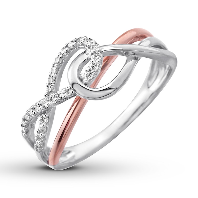 Main Image 4 of Diamond Ring 1/5 ct tw Round-cut 10K Two-Tone Gold