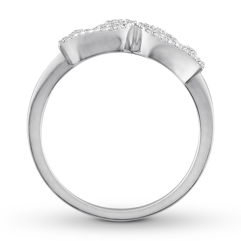 Main Image 2 of Wings Ring 1/8 ct tw Diamonds Sterling Silver
