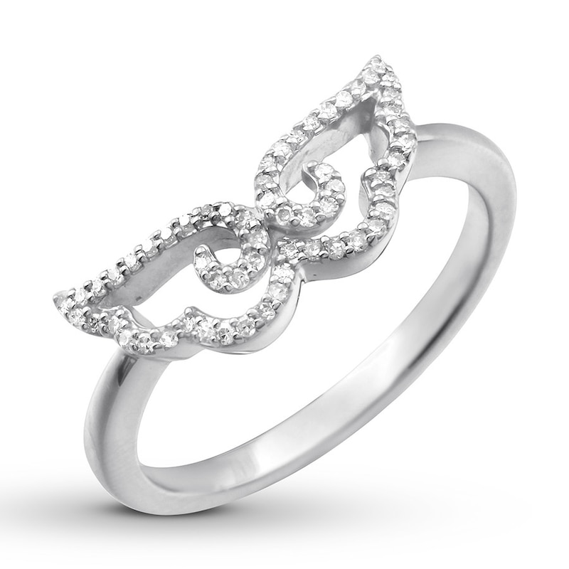 Main Image 4 of Wings Ring 1/8 ct tw Diamonds Sterling Silver