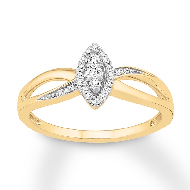 Diamond Ring 1/6 ct tw Round-cut 10K Yellow Gold