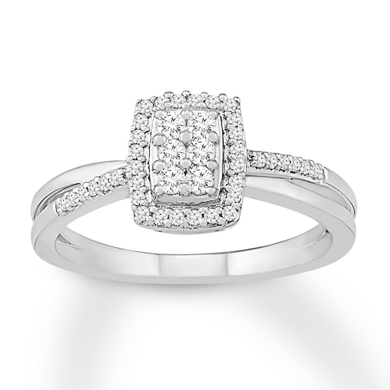 Main Image 1 of Diamond Ring 1/4 ct tw Round-cut Sterling Silver