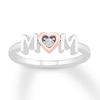 Thumbnail Image 1 of &quot;Mom&quot; Ring with Diamond Accent Sterling Silver & 10K Rose Gold