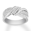 Thumbnail Image 0 of Diamond Ring 1/2 ct tw Round & Baguette 10K White Gold