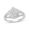Thumbnail Image 0 of Diamond Teardrop Ring 1/2 ct tw Round-cut 10K White Gold