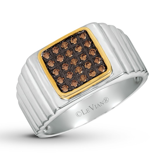 Le Vian Men's Chocolate Diamond Ring 1/5 ct tw 14K Gold Kay