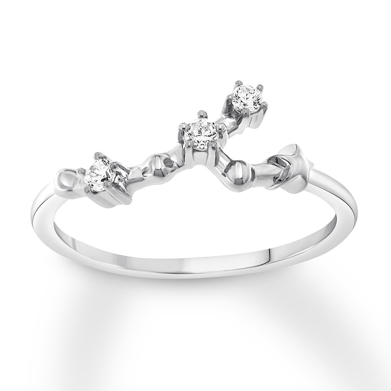 Main Image 1 of Taurus Zodiac Ring 1/10 ct tw Diamonds Sterling Silver