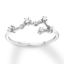 Scorpio Zodiac Ring 1/10 ct tw Diamonds Sterling Silver
