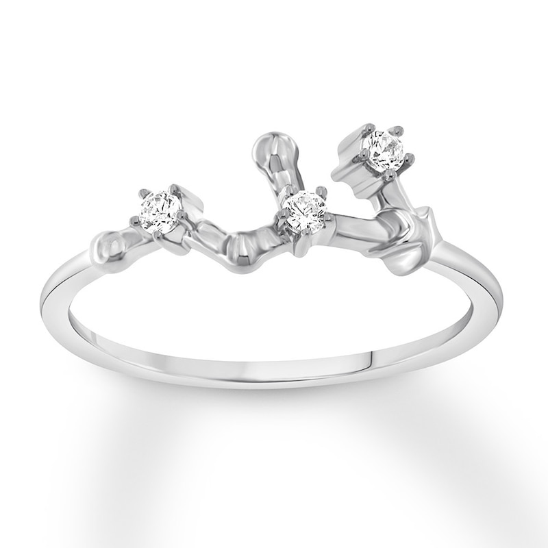Main Image 1 of Leo Zodiac Ring 1/10 ct tw Diamonds Sterling Silver