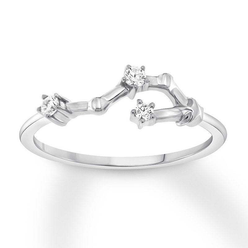 Main Image 1 of Cancer Zodiac Ring 1/10 ct tw Diamonds Sterling Silver
