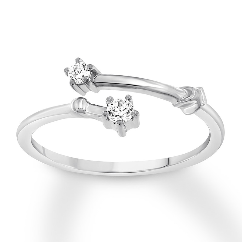 Main Image 1 of Aries Zodiac Ring 1/10 ct tw Diamonds Sterling Silver