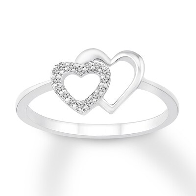 Diamond Heart Ring 1/15 ct tw Round-cut Sterling Silver | Kay