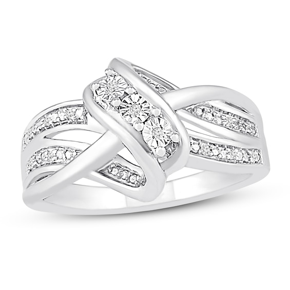 Diamond Accent Swirl Fashion Ring Sterling Silver