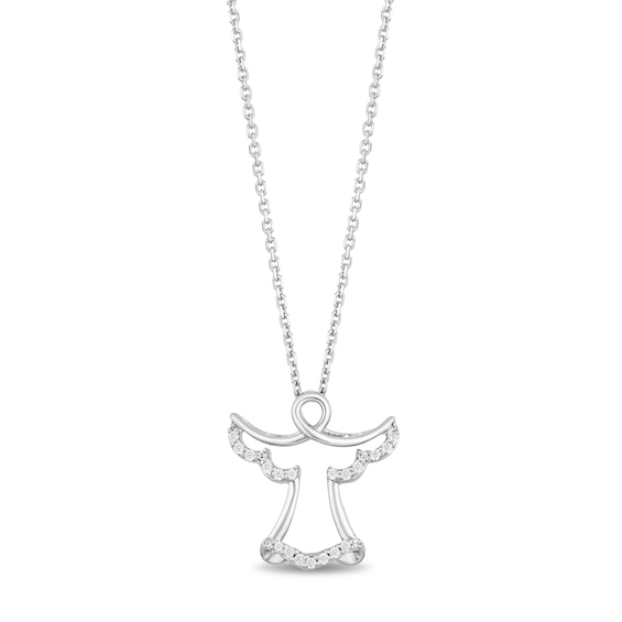 Hallmark Diamonds Angel Necklace 1/20 ct tw Sterling Silver 18"