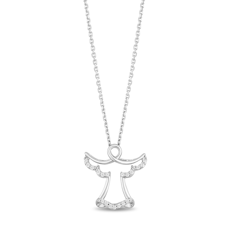 Main Image 1 of Hallmark Diamonds Angel Necklace 1/20 ct tw Sterling Silver 18&quot;