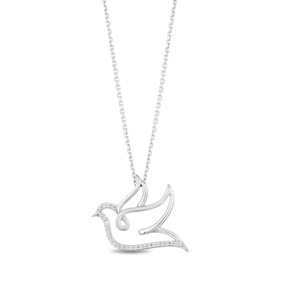 Hallmark Diamonds Dove Necklace 1/15 ct tw Sterling Silver 18"