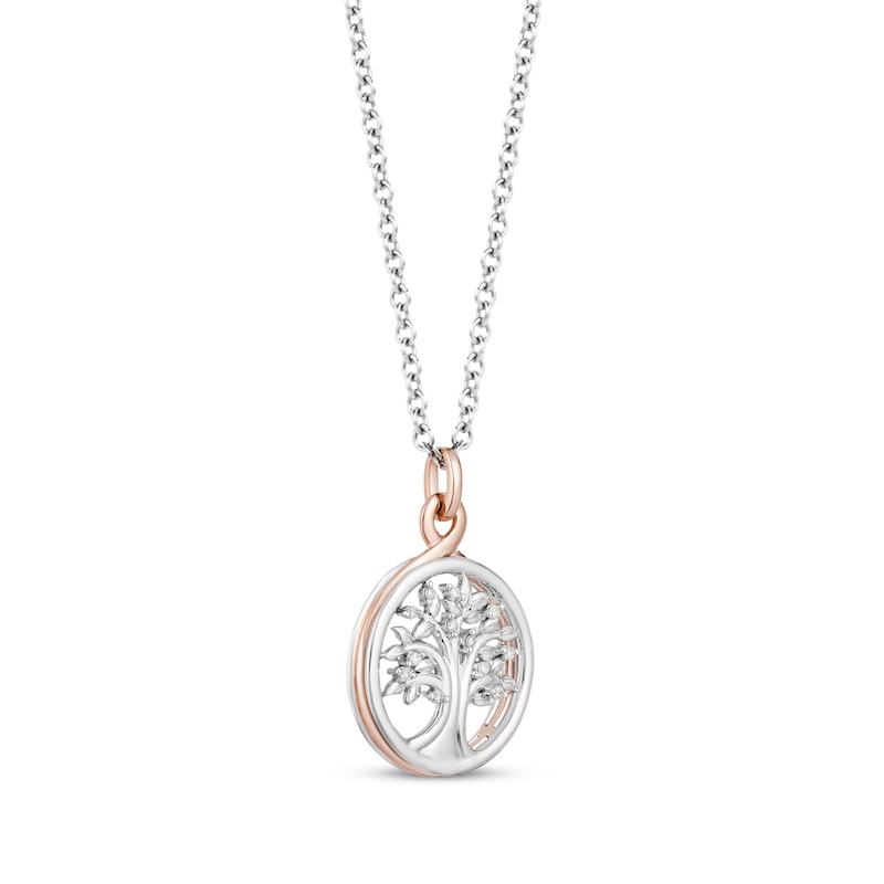 Hallmark Diamonds Necklace 1/20 ct tw Sterling Silver & 10K Rose Gold 18"
